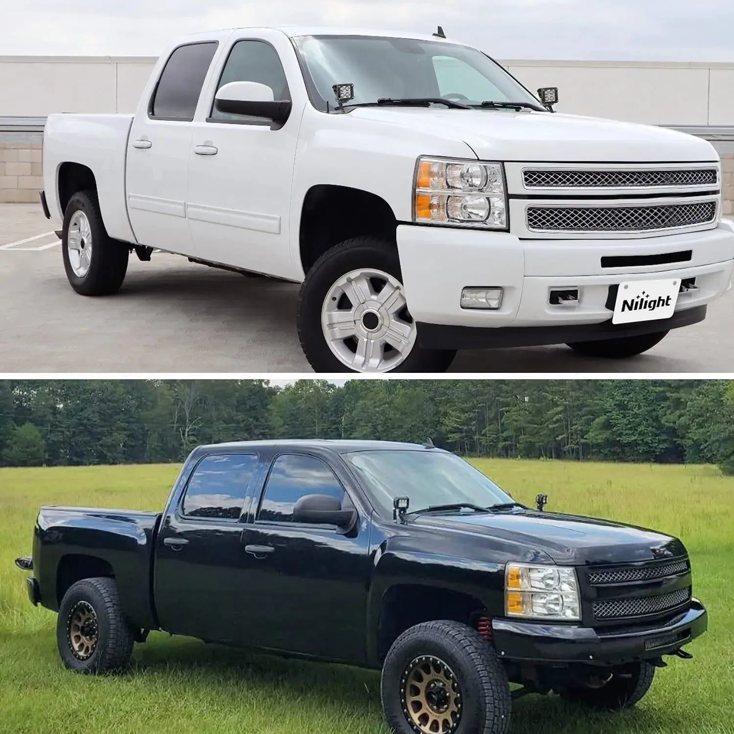 Ditch Light Hood Mounts For 2007-2013 GMC Yukon Sierra & Chevy Suburban Tahoe Silverado