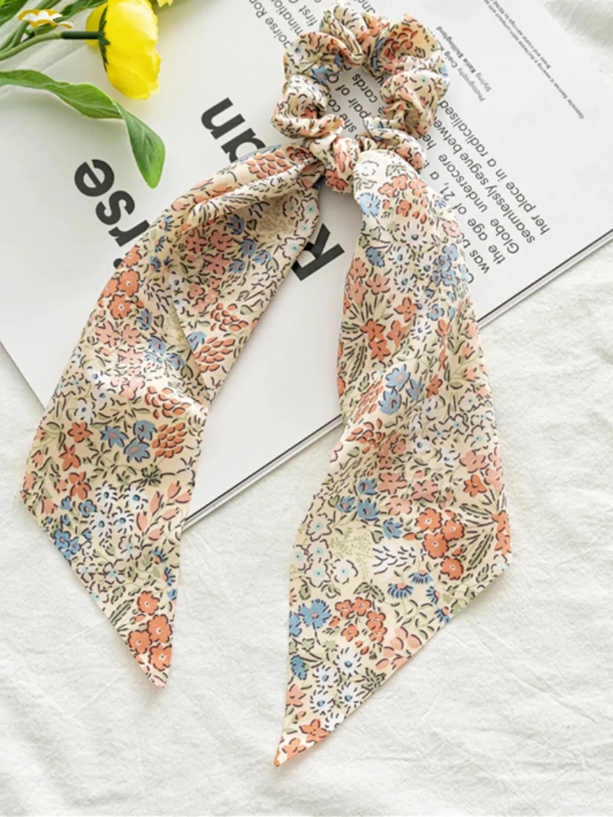 Floral Knot and Ponytail Streamers
