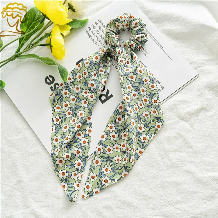 Floral Knot and Ponytail Streamers