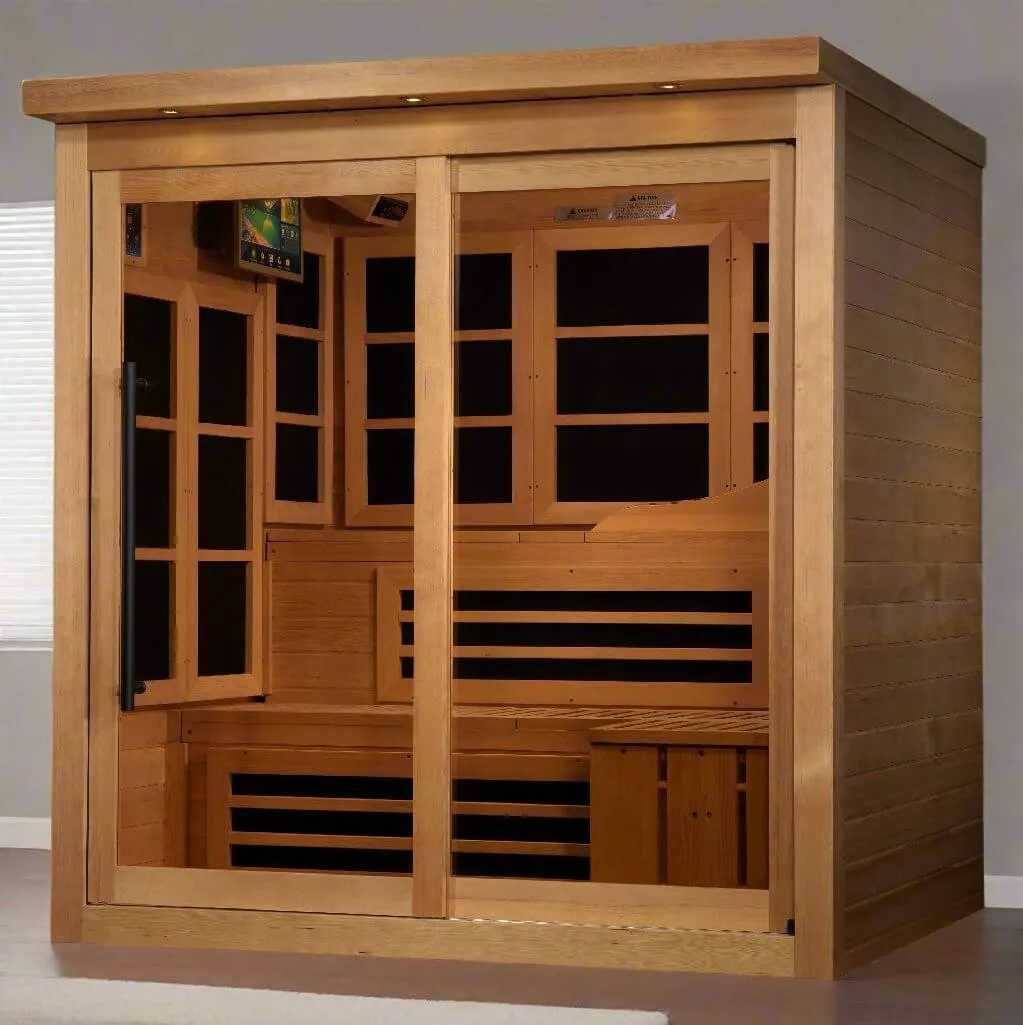 Golden Designs 6-Person Near Zero EMF FAR Indoor Infrared Sauna   Red Light Therapy | GDI-6996-02