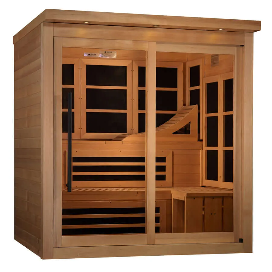 Golden Designs 6-Person Near Zero EMF FAR Indoor Infrared Sauna   Red Light Therapy | GDI-6996-02