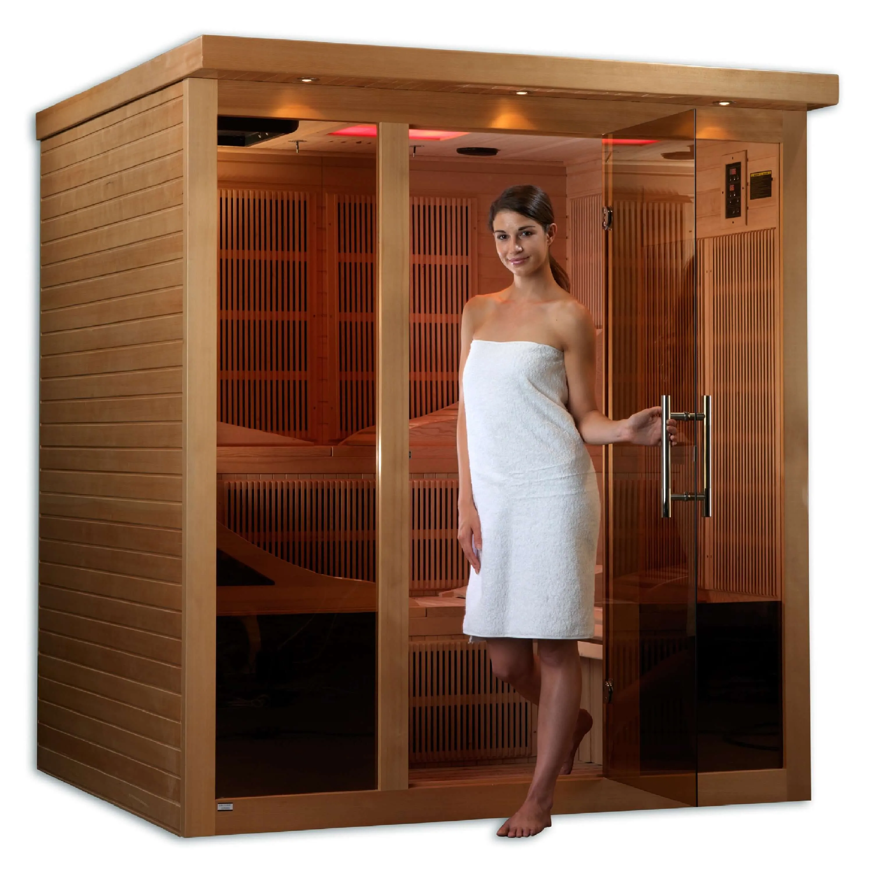 Golden Designs Monaco 6-person Near Zero EMF FAR Indoor Infrared Sauna   Red Light Therapy | GDI-6996-01
