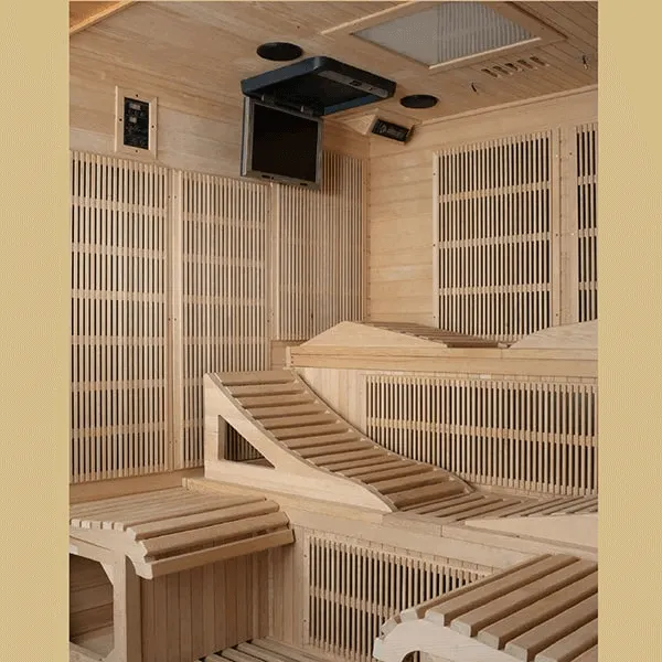 Golden Designs Monaco 6-person Near Zero EMF FAR Indoor Infrared Sauna   Red Light Therapy | GDI-6996-01