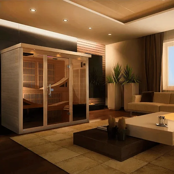 Golden Designs Monaco 6-person Near Zero EMF FAR Indoor Infrared Sauna   Red Light Therapy | GDI-6996-01