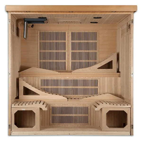 Golden Designs Monaco 6-person Near Zero EMF FAR Indoor Infrared Sauna   Red Light Therapy | GDI-6996-01