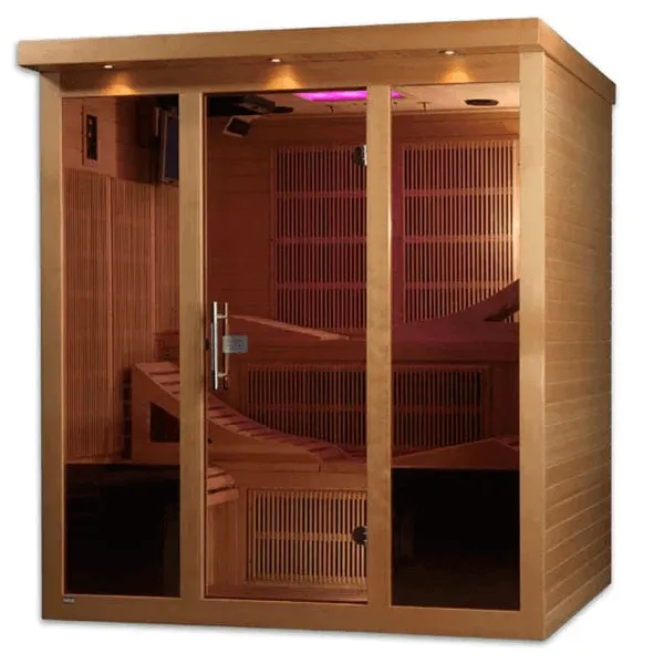 Golden Designs Monaco 6-person Near Zero EMF FAR Indoor Infrared Sauna   Red Light Therapy | GDI-6996-01