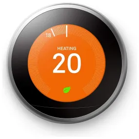 Google Nest Learning Thermostat 3rd Gen - Smart Energy-Saving, Stainless Steel