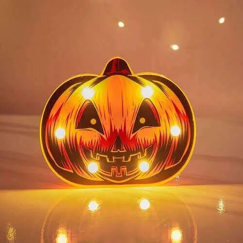 Halloween Decoration Pumpkin Spider Bat Witch Ghost Skull Led Light