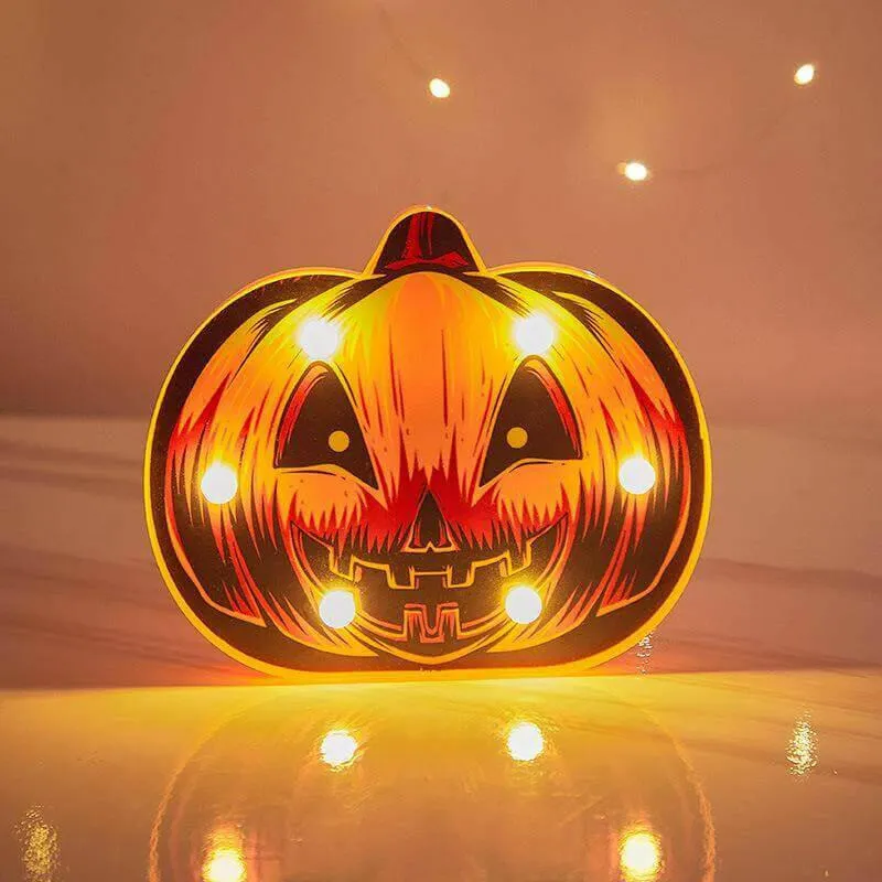 Halloween Decoration Pumpkin Spider Bat Witch Ghost Skull Led Light