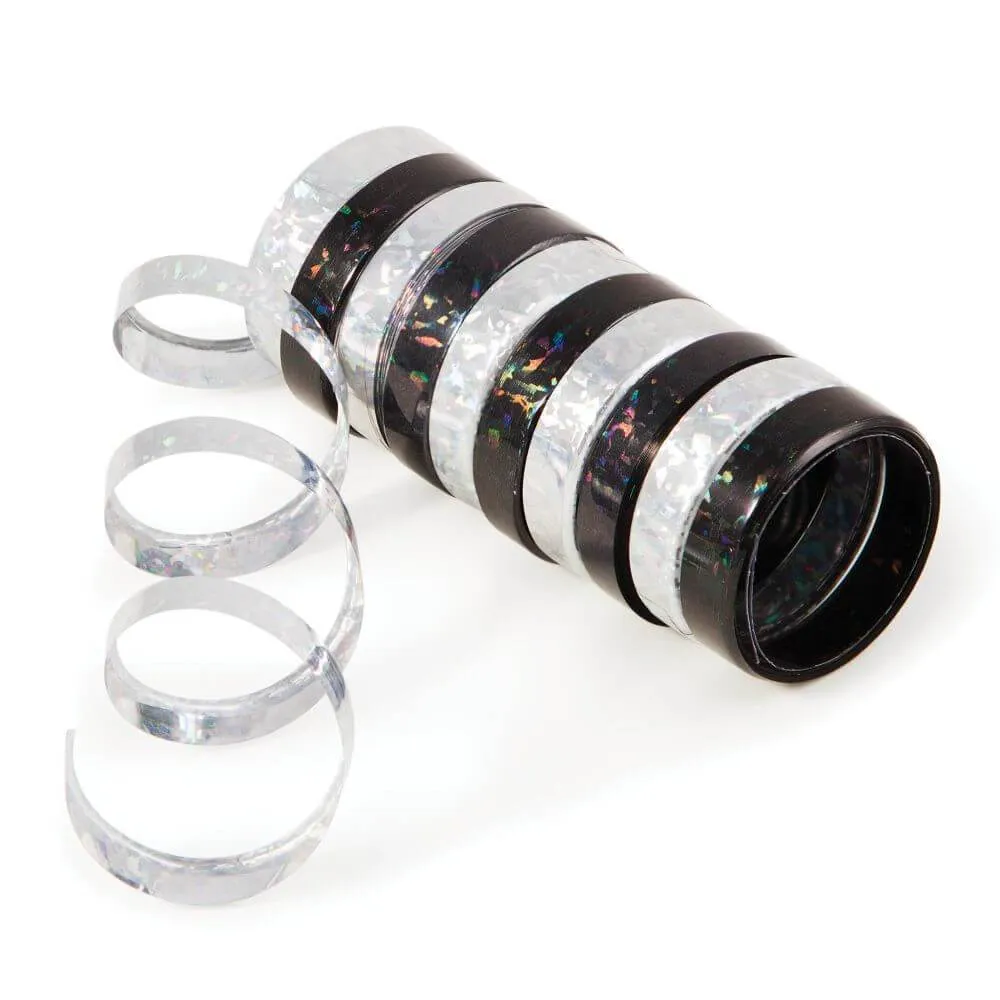 Holographic Streamers Silver Black