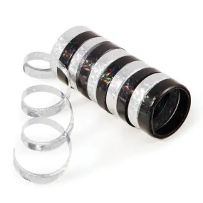 Holographic Streamers Silver Black