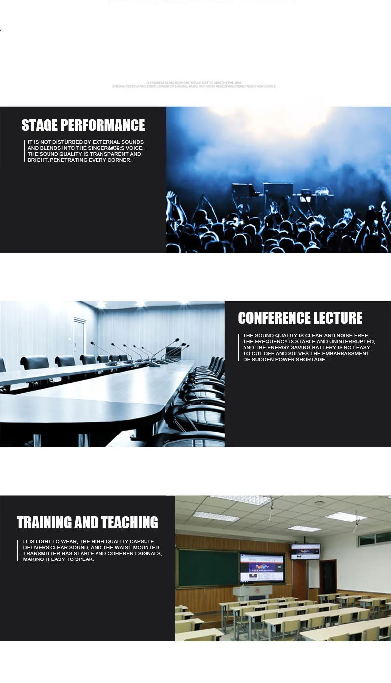 Hridz rechargeable UHF dual channel wireless microphone system for performances, speech teaching