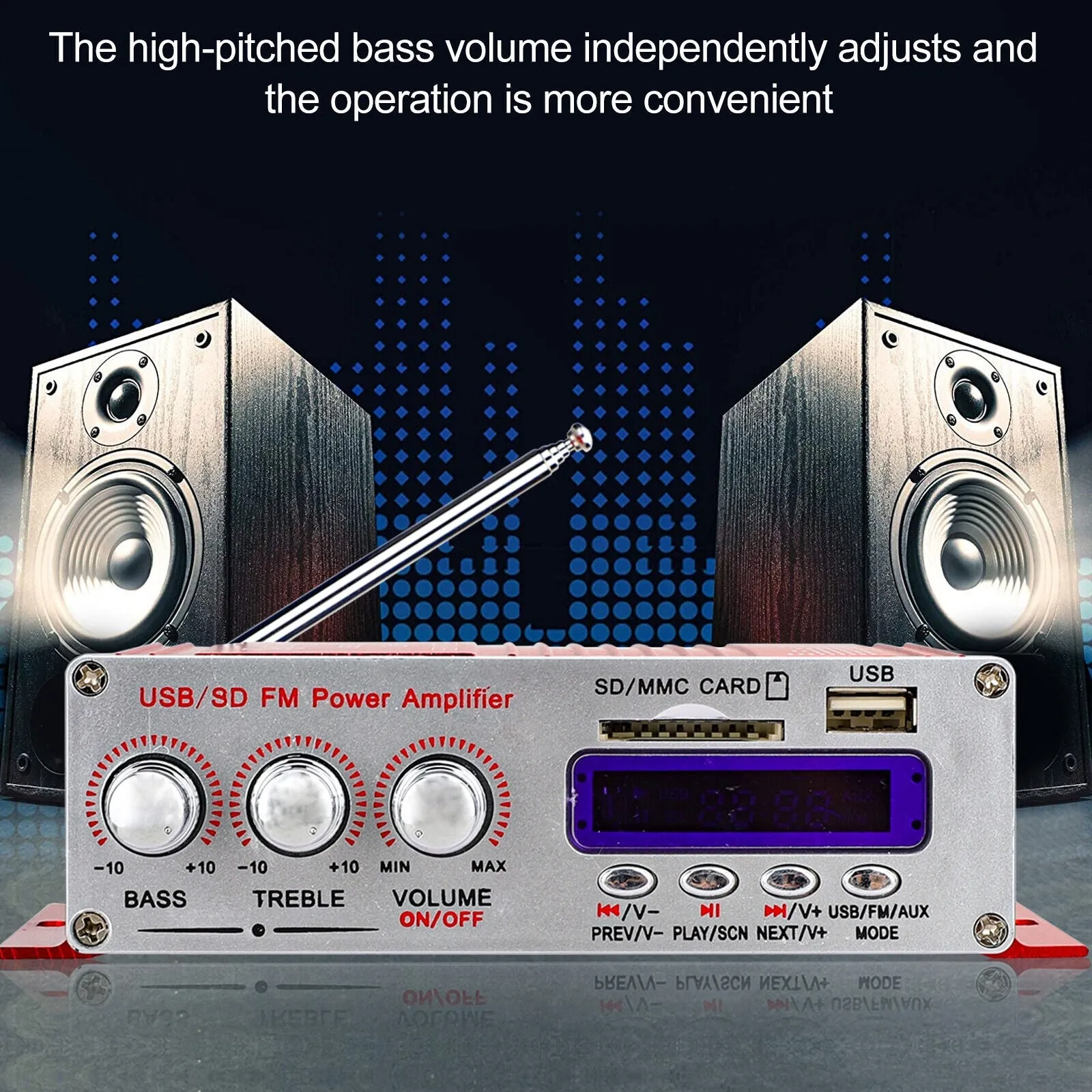 Hy-400 12v Power Amplifier U Disk Sd Memory Card with Infrared RC