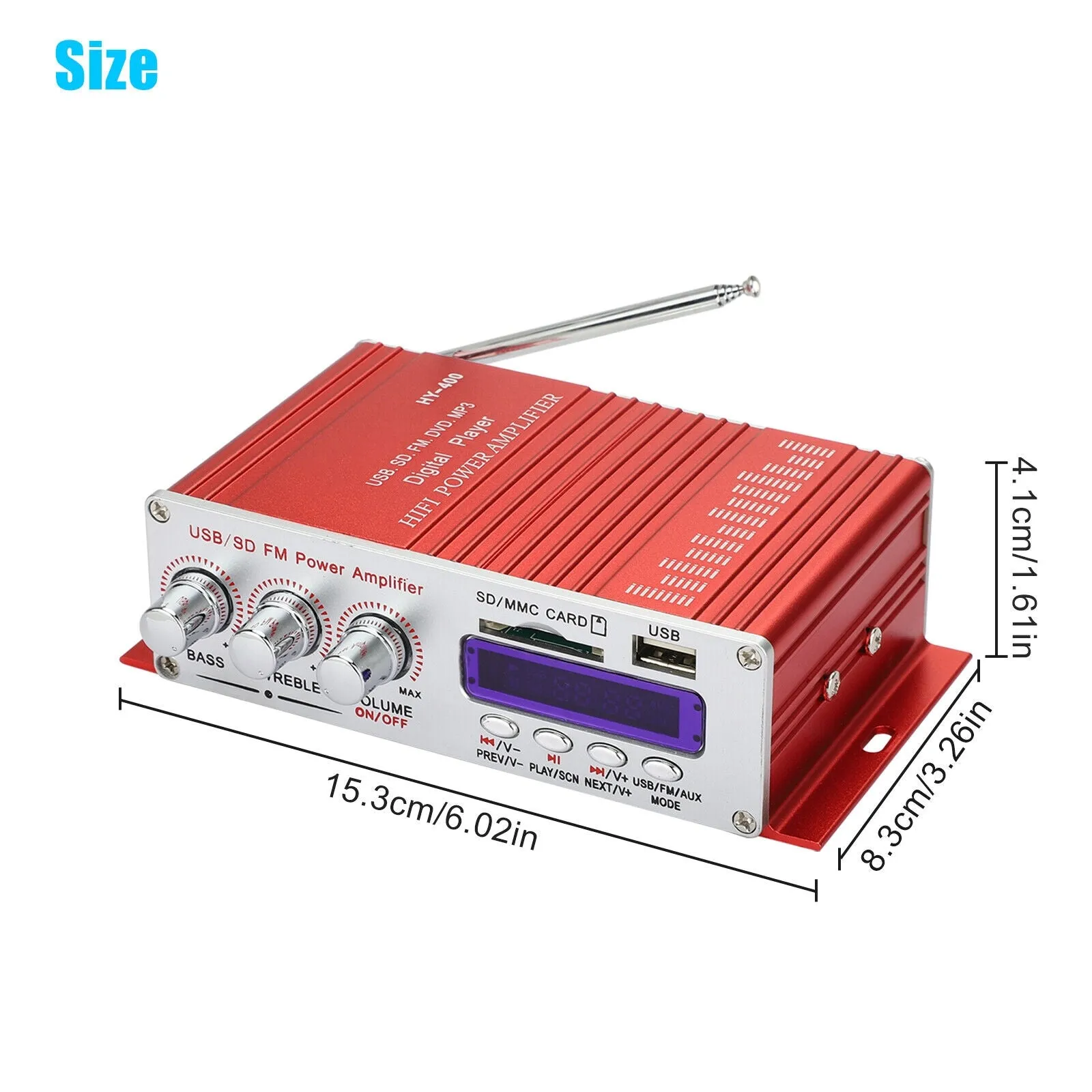 Hy-400 12v Power Amplifier U Disk Sd Memory Card with Infrared RC