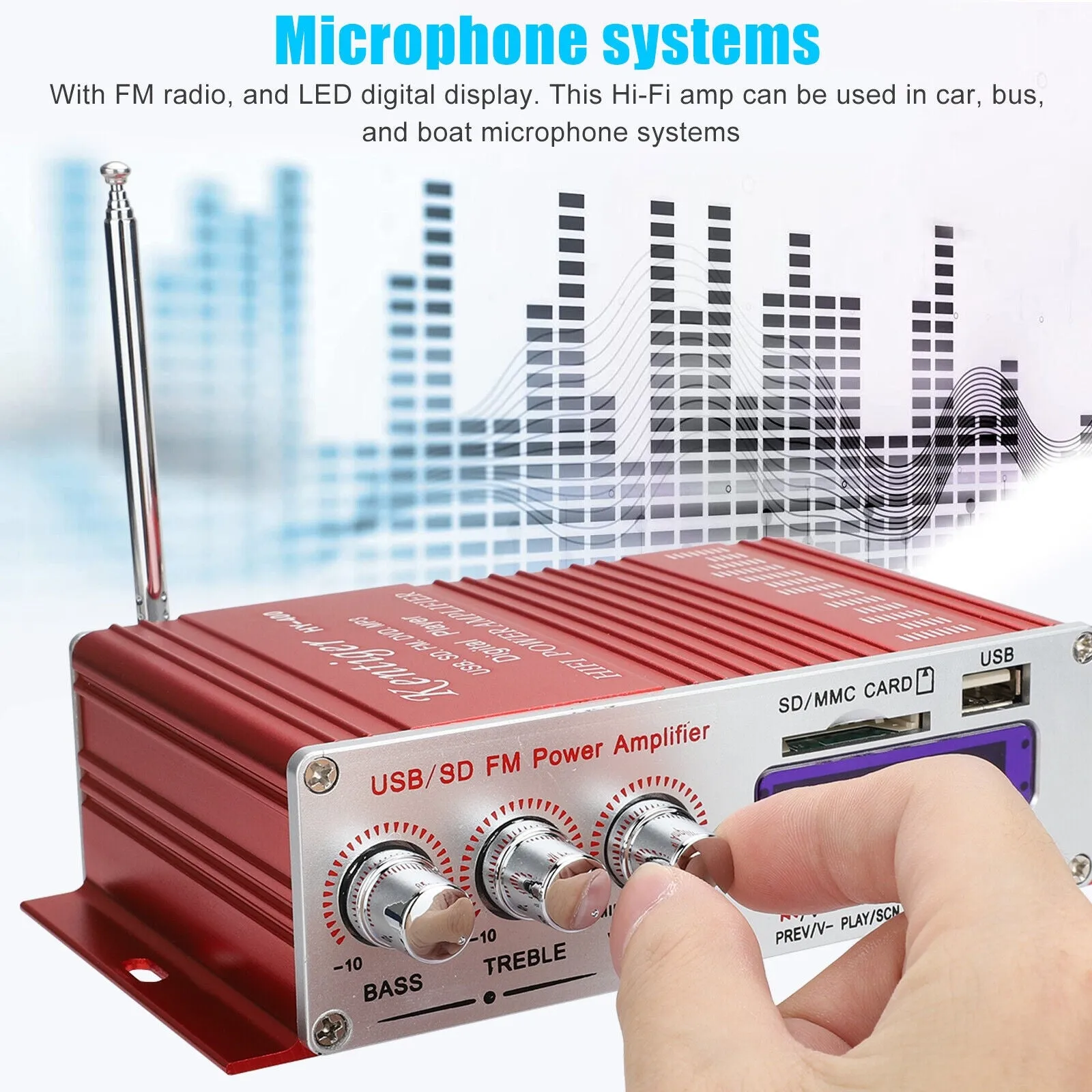 Hy-400 12v Power Amplifier U Disk Sd Memory Card with Infrared RC