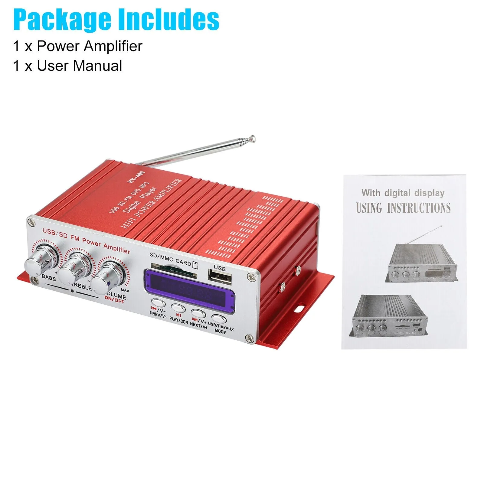 Hy-400 12v Power Amplifier U Disk Sd Memory Card with Infrared RC