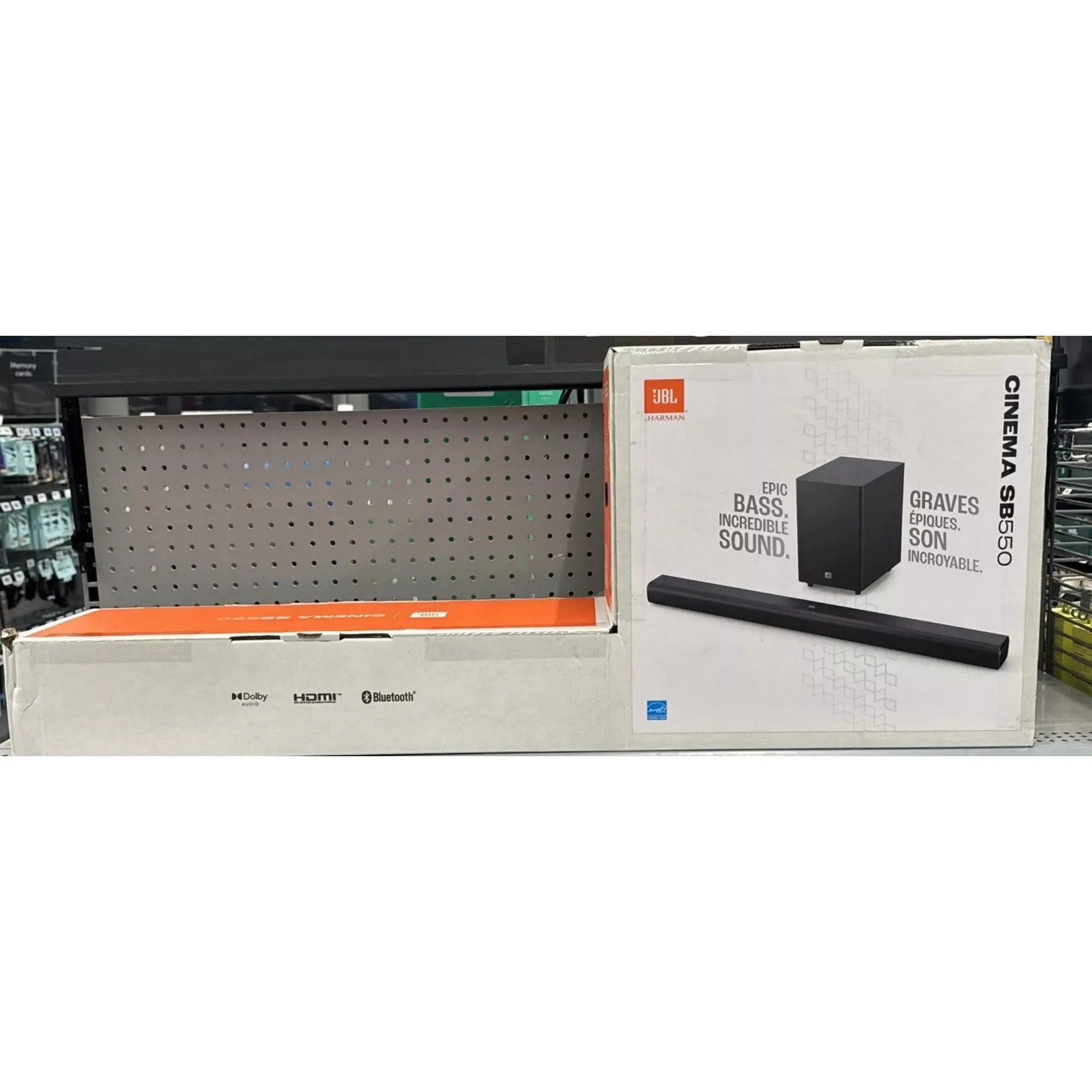 JBL JBLSB550BLKAM CINEMA SB550 3.1 Channel Soundbar with Wireless Subwoofer, Black
