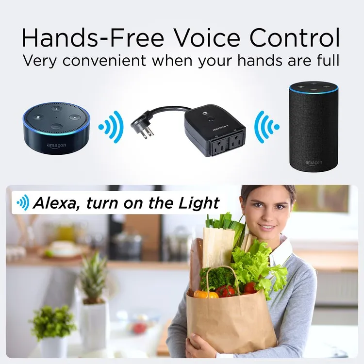 Kinda Outdoor Smart Dual Plug - WiFi Remote App Control for Outdoor Lights & Holiday Decor