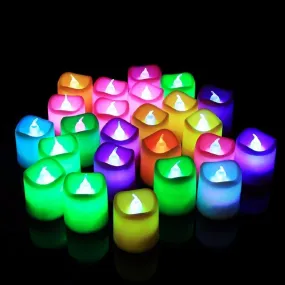 Koshiya Multicolor LED Candle Diya Lights for Home Decor Diwali Pooja & Mandir Creative DIY Decoration LED Color Changing Tealight Candles Battery Operated Smokeless Candle (Pack of 24)