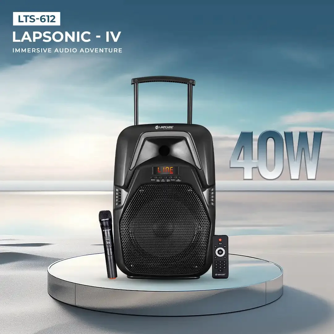 LAPSONIC IV 40W Portable Trolley Speaker with Wireless Mic (LTS-612)