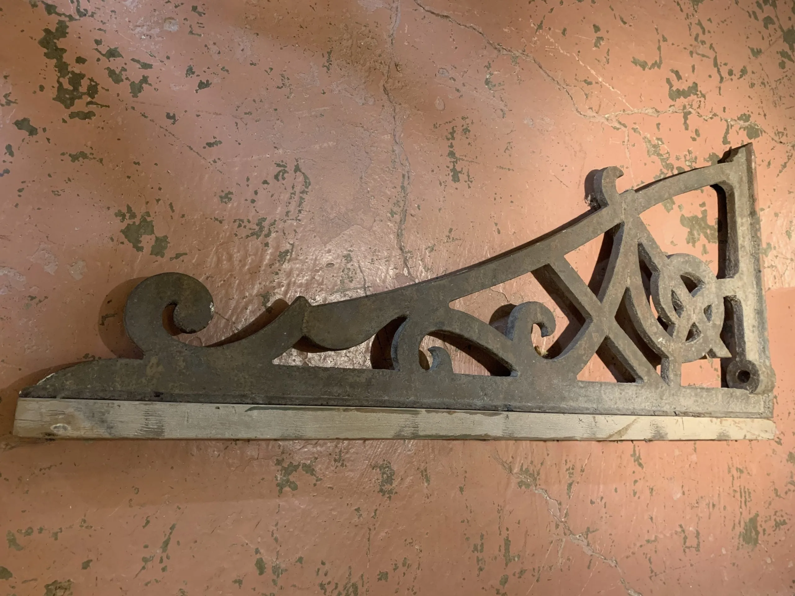 Large Ornate Iron L Brackets Corbels