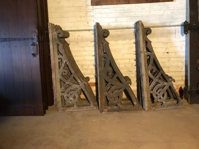 Large Ornate Iron L Brackets Corbels