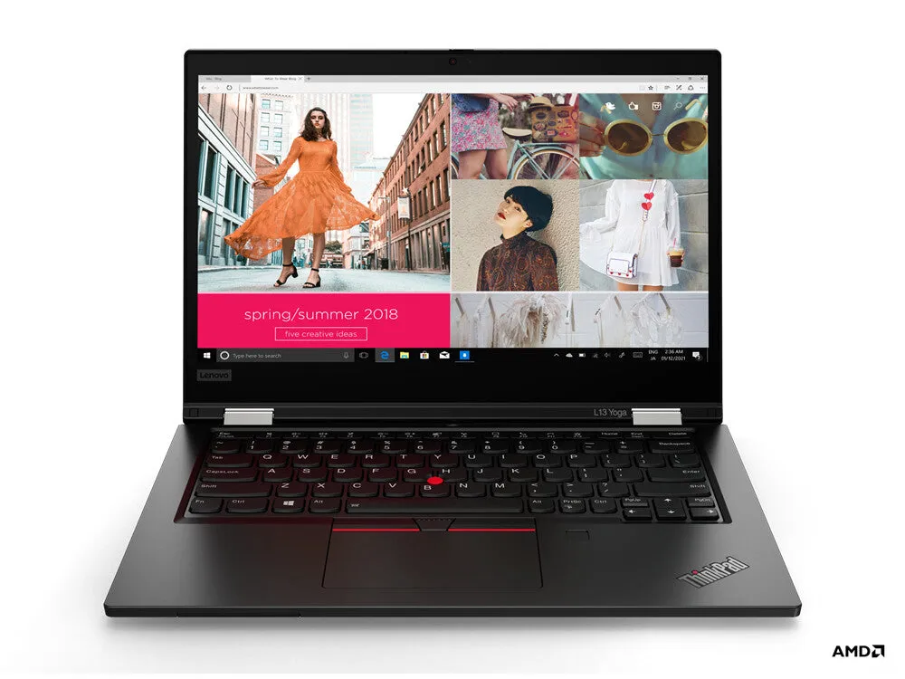 Lenovo ThinkPad L13 Yoga AMD Ryzen™ 5 PRO 5650U Hybrid (2-in-1) 33.8 cm (13.3") Touchscreen Full HD 8 GB DDR4-SDRAM 256 GB SSD Wi-Fi 6 (802.11ax) Windows 10 Pro Black