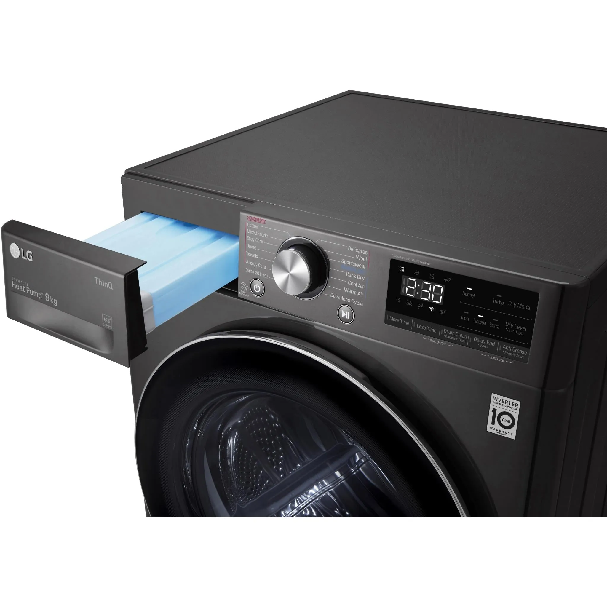 LG DVH9-09B Series 9 9kg Heat Pump Dryer with Inverter Control (Black Steel)