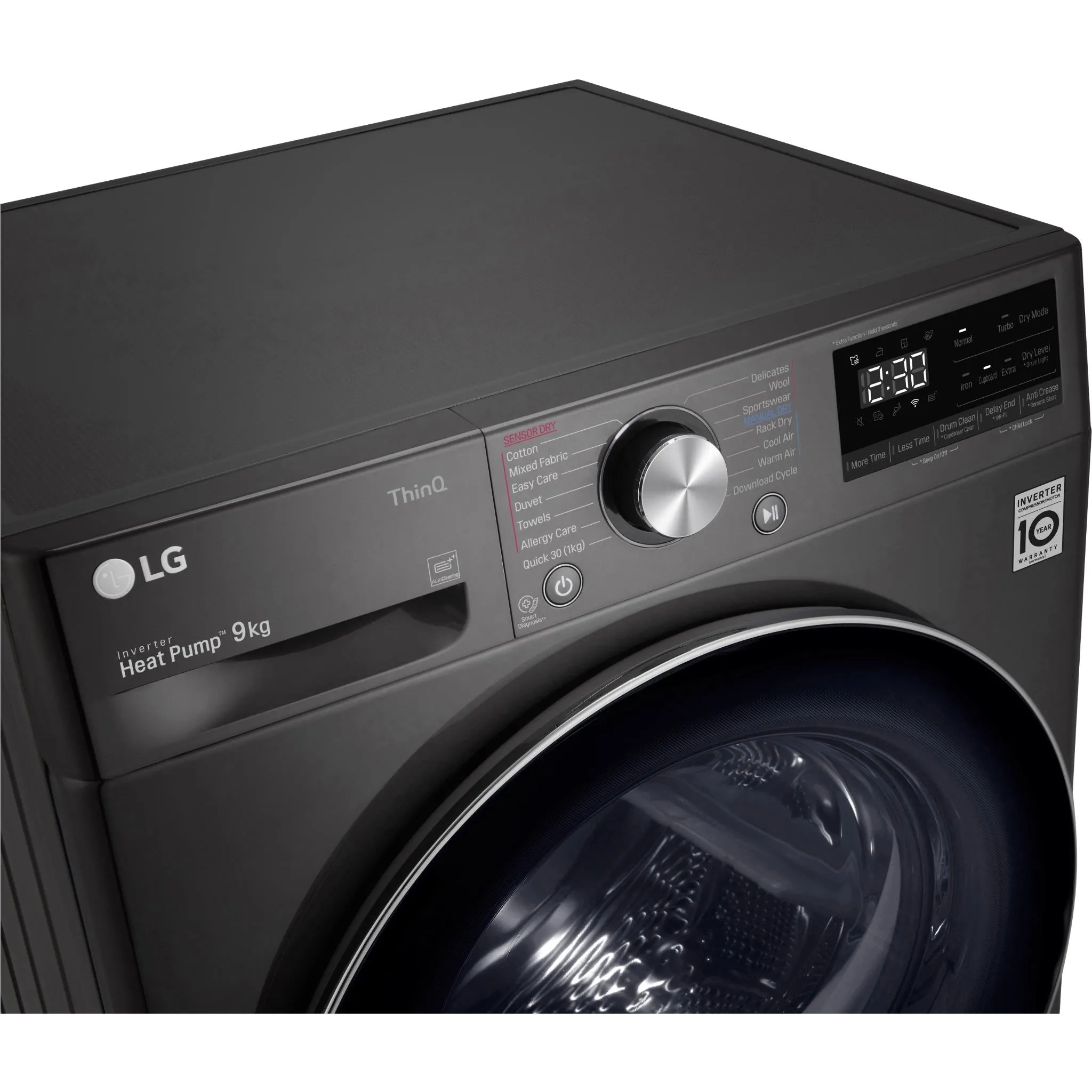 LG DVH9-09B Series 9 9kg Heat Pump Dryer with Inverter Control (Black Steel)