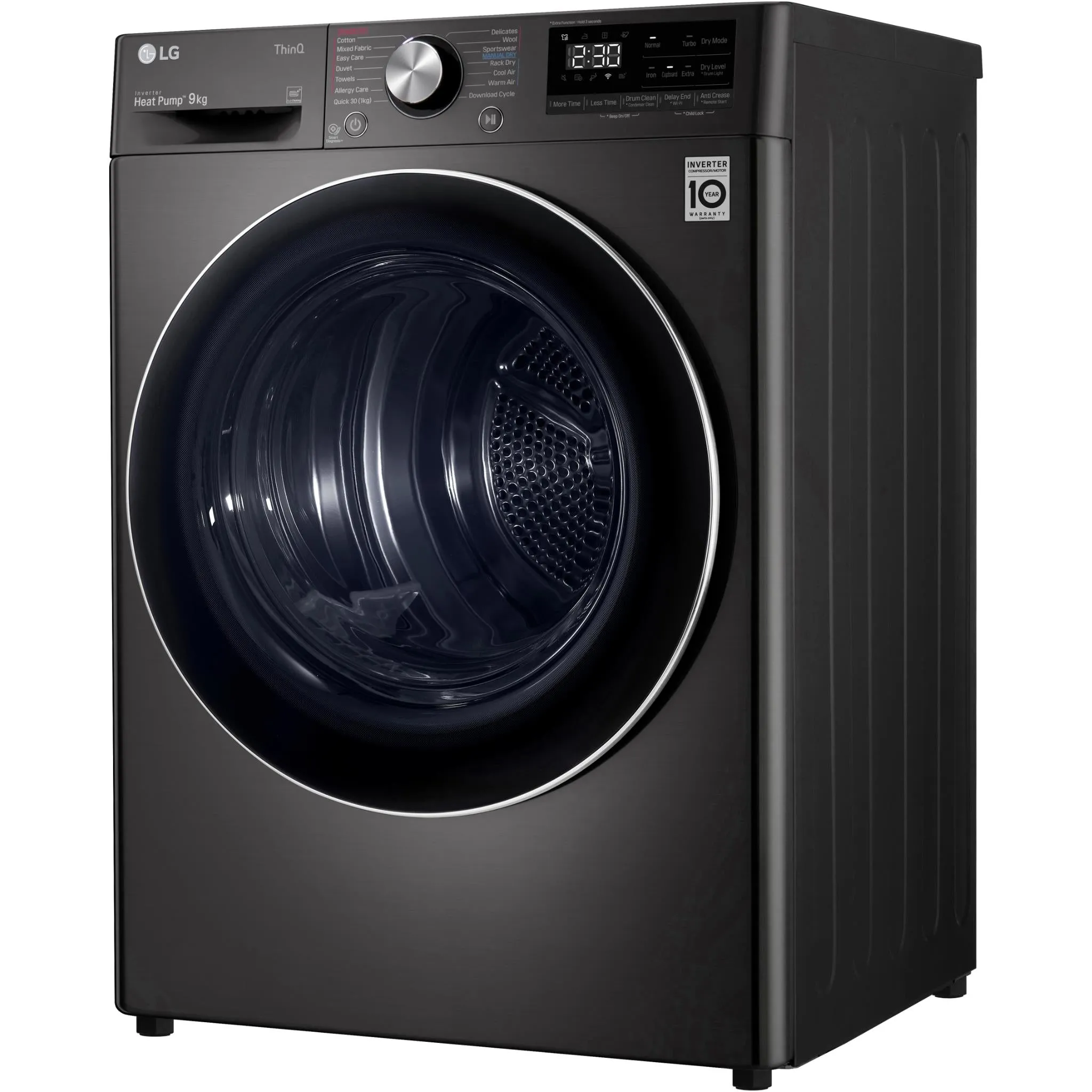 LG DVH9-09B Series 9 9kg Heat Pump Dryer with Inverter Control (Black Steel)