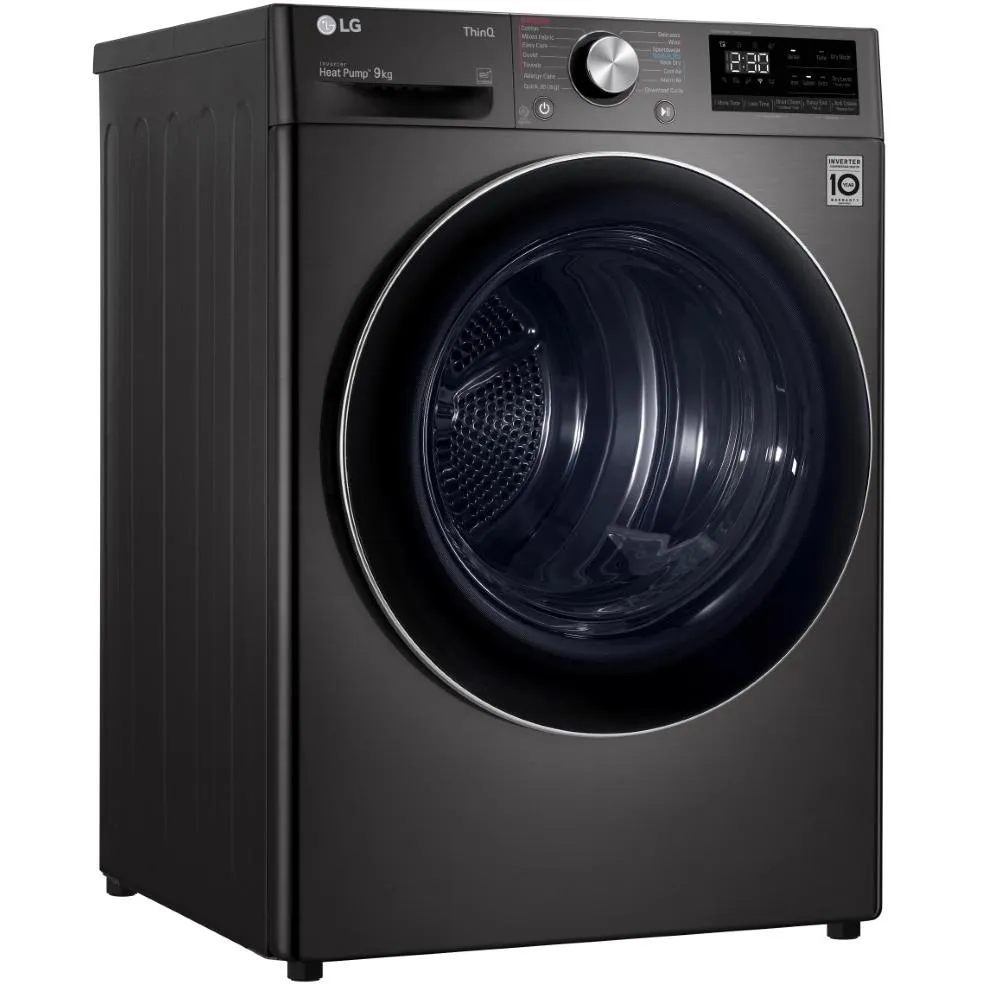 LG DVH9-09B Series 9 9kg Heat Pump Dryer with Inverter Control (Black Steel)