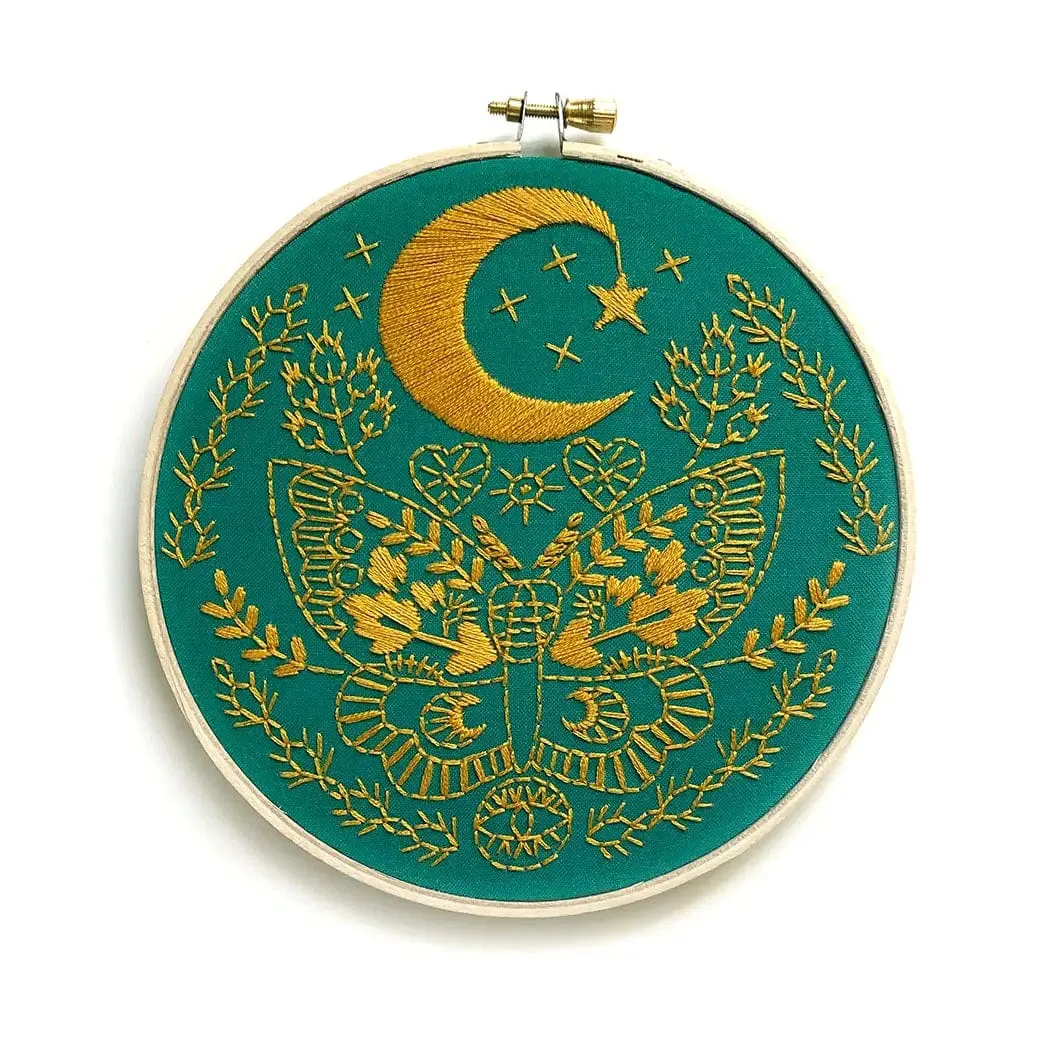 Lunar Moth - Embroidery Kit - Rikrack
