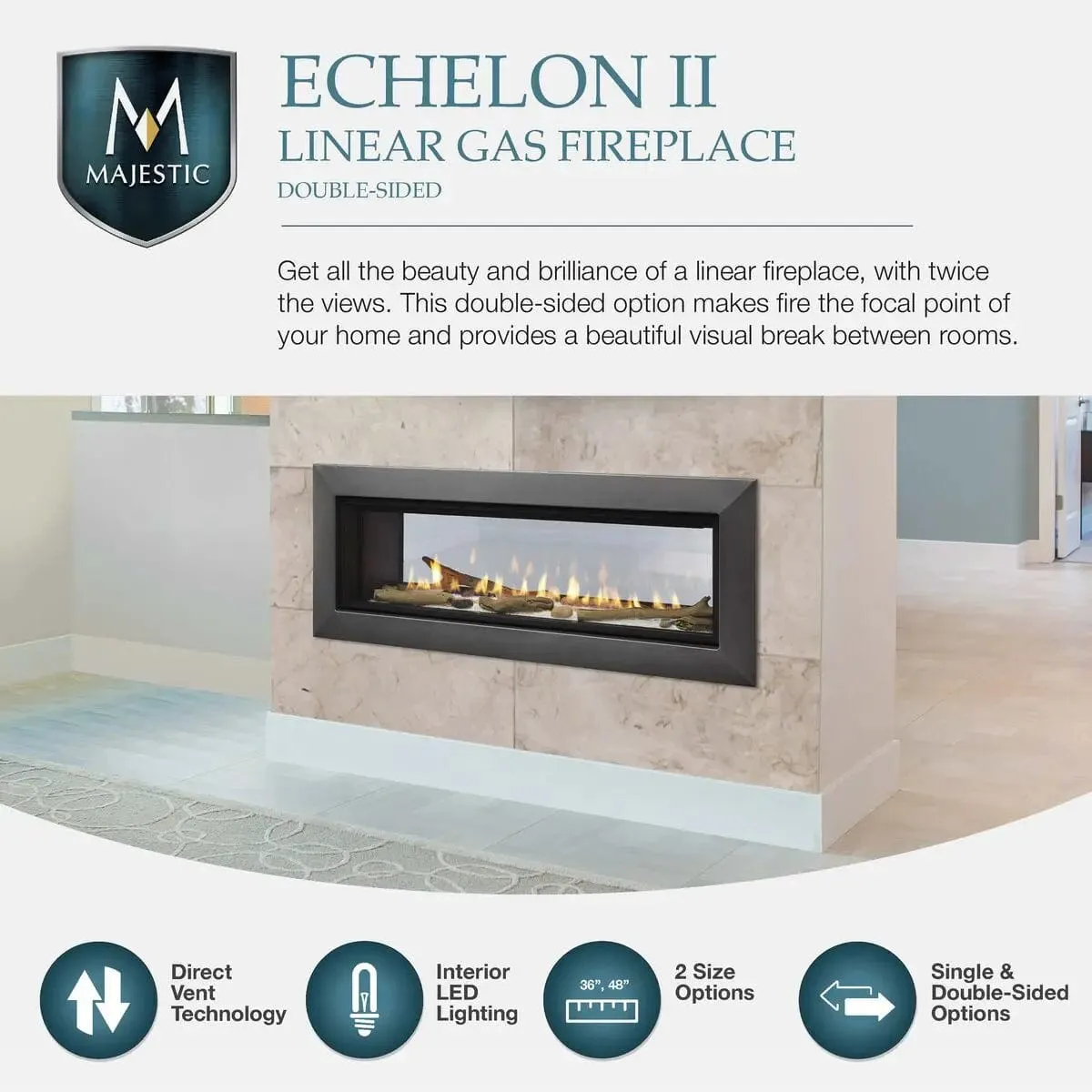 Majestic Echelon II 48" Direct Vent Gas Fireplace ECHEL48IN-C