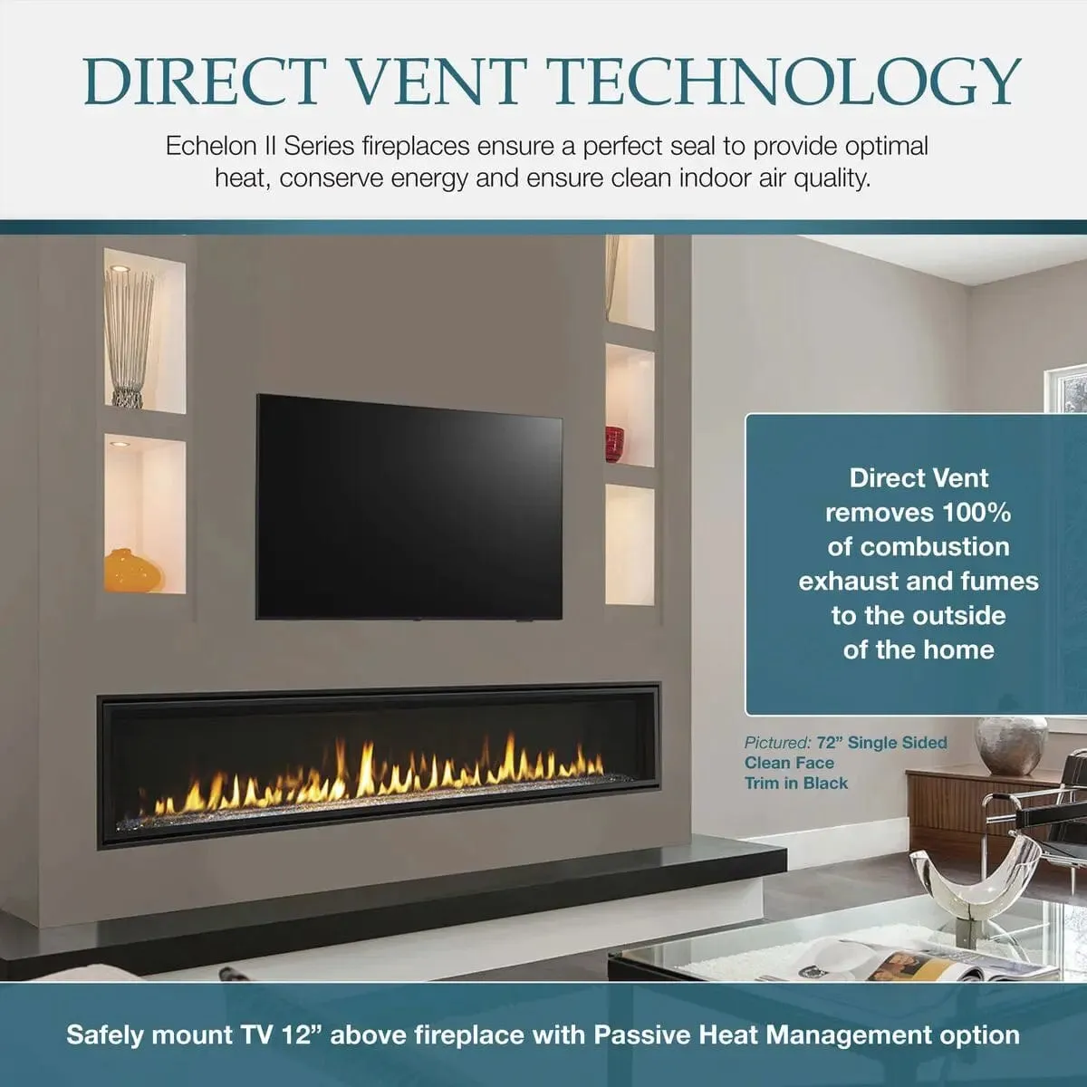 Majestic Echelon II 72" Direct Vent Gas Fireplace ECHEL72IN-C