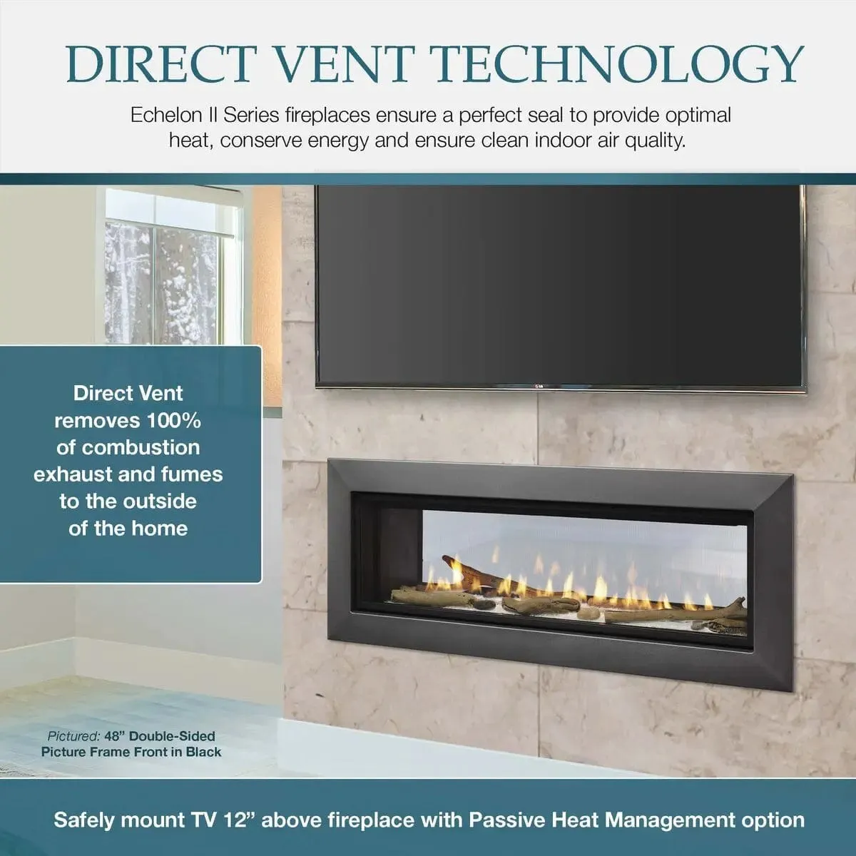 Majestic Echelon II 72" Direct Vent Gas Fireplace ECHEL72IN-C