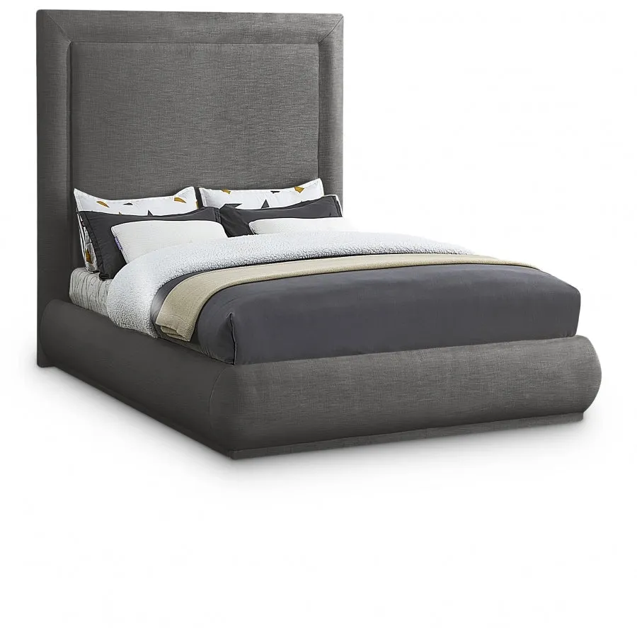 Meridian Furniture Brooke Linen Textured Fabric Bed
