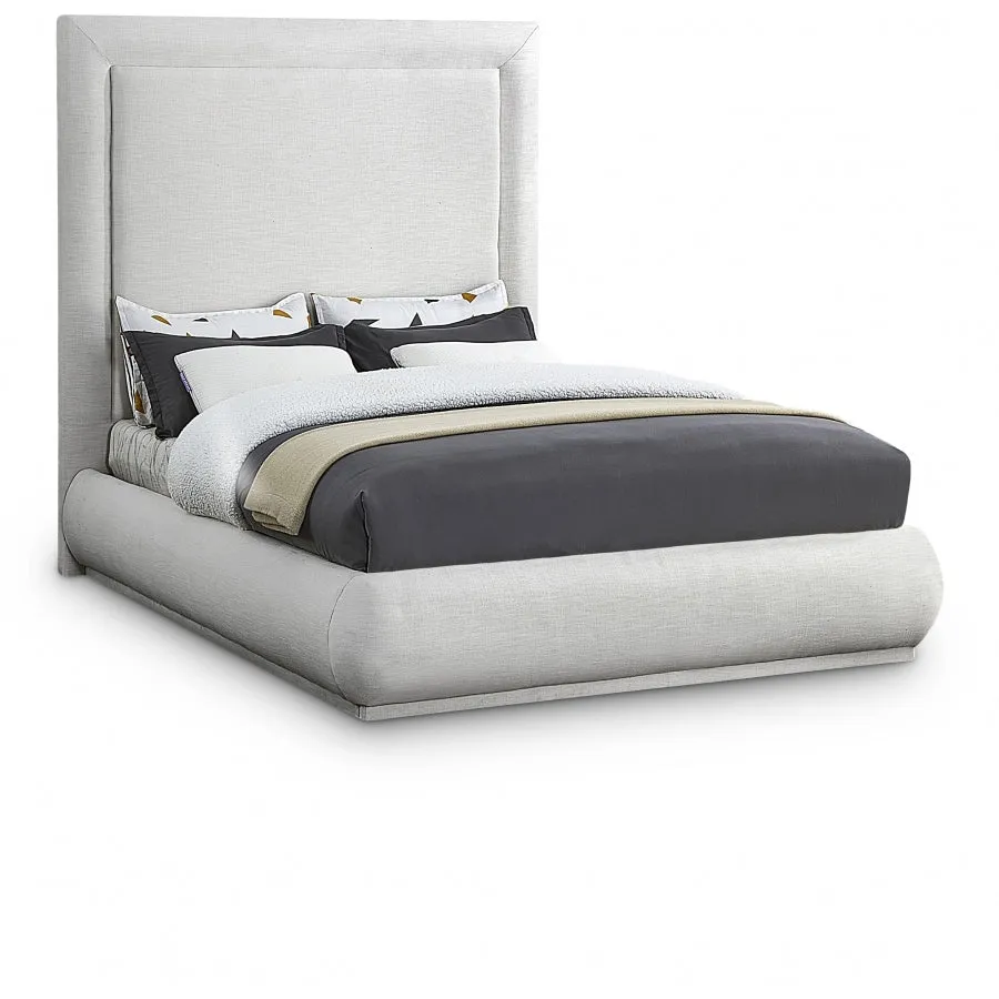 Meridian Furniture Brooke Linen Textured Fabric Bed