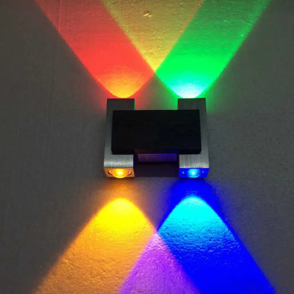 Modern LED Pub Wall Lighting: Aluminum Telescopes Sconce Lamp in Black-Silver with Colorful LED Options