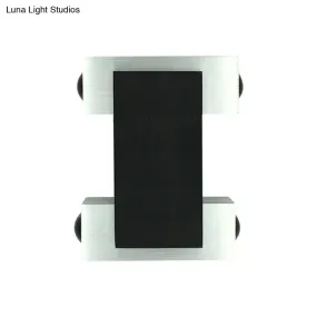 Modern LED Pub Wall Lighting: Aluminum Telescopes Sconce Lamp in Black-Silver with Colorful LED Options