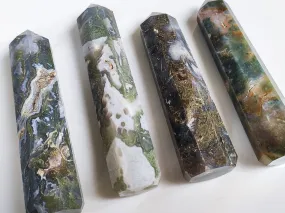 Moss Agate Crystal Towers