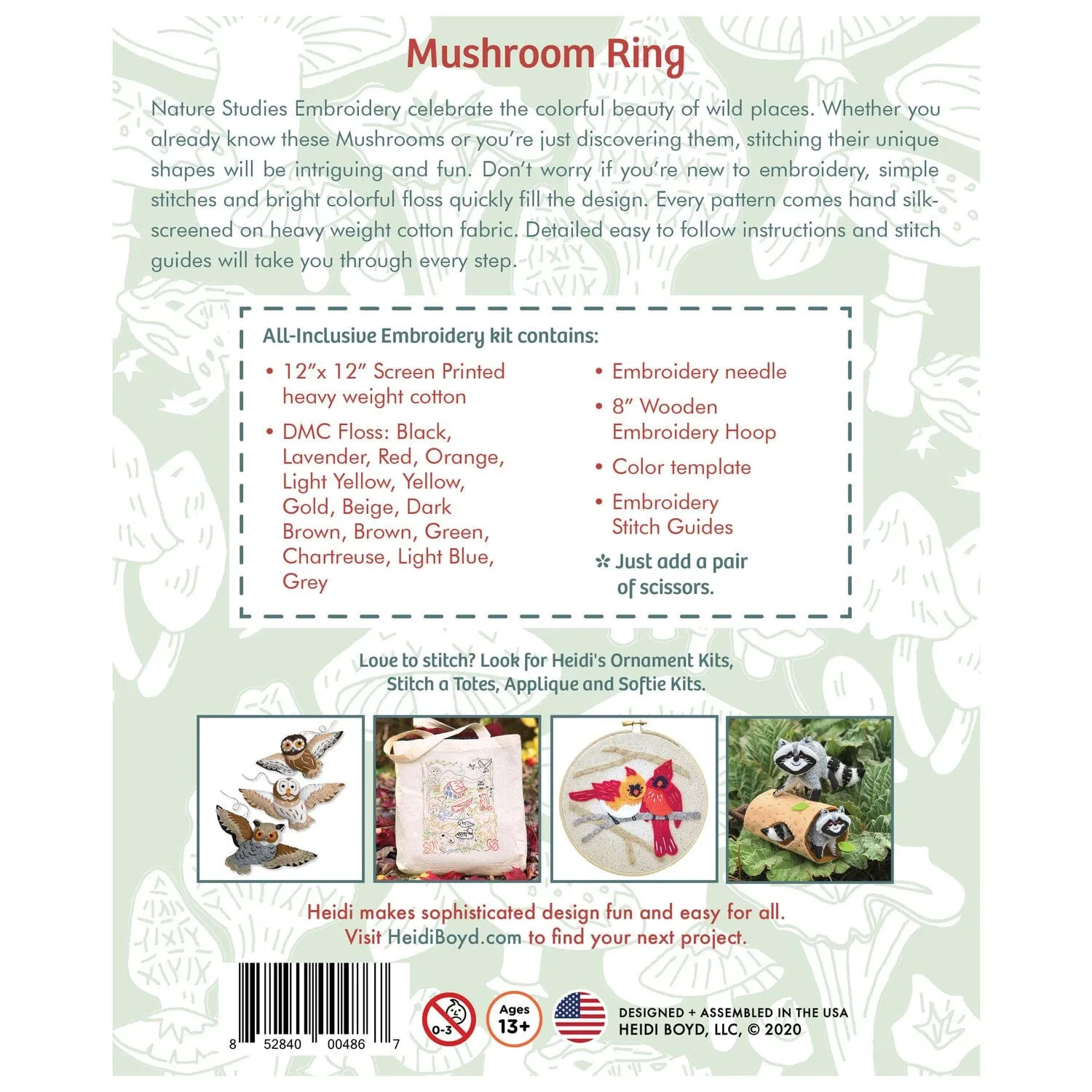 Nature Studies Embroidery Kit - Spring Woodland Flowers - Heidi Boyd