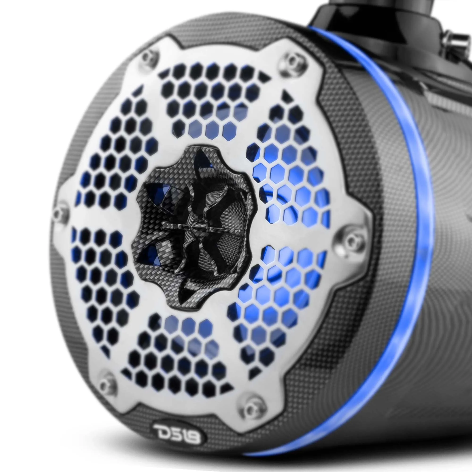 NXL 6.5" Marine and Powersports Towers LED RGB Lights 100 Watts Rms -Black Carbon Fiber