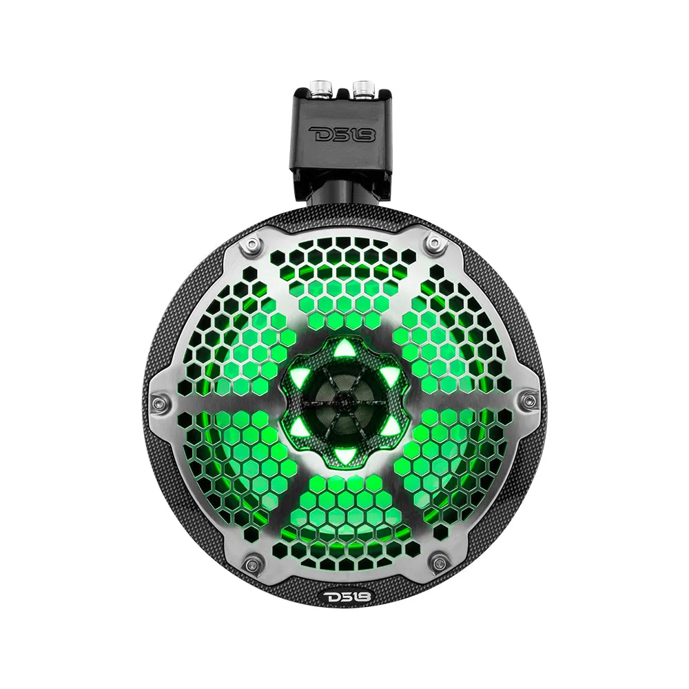 NXL 8" Marine and Powersports Towers LED RGB Lights 125 Watts Rms -Black Carbon Fiber