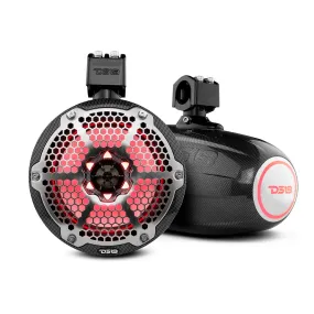 NXL 8" Marine and Powersports Towers LED RGB Lights 125 Watts Rms -Black Carbon Fiber