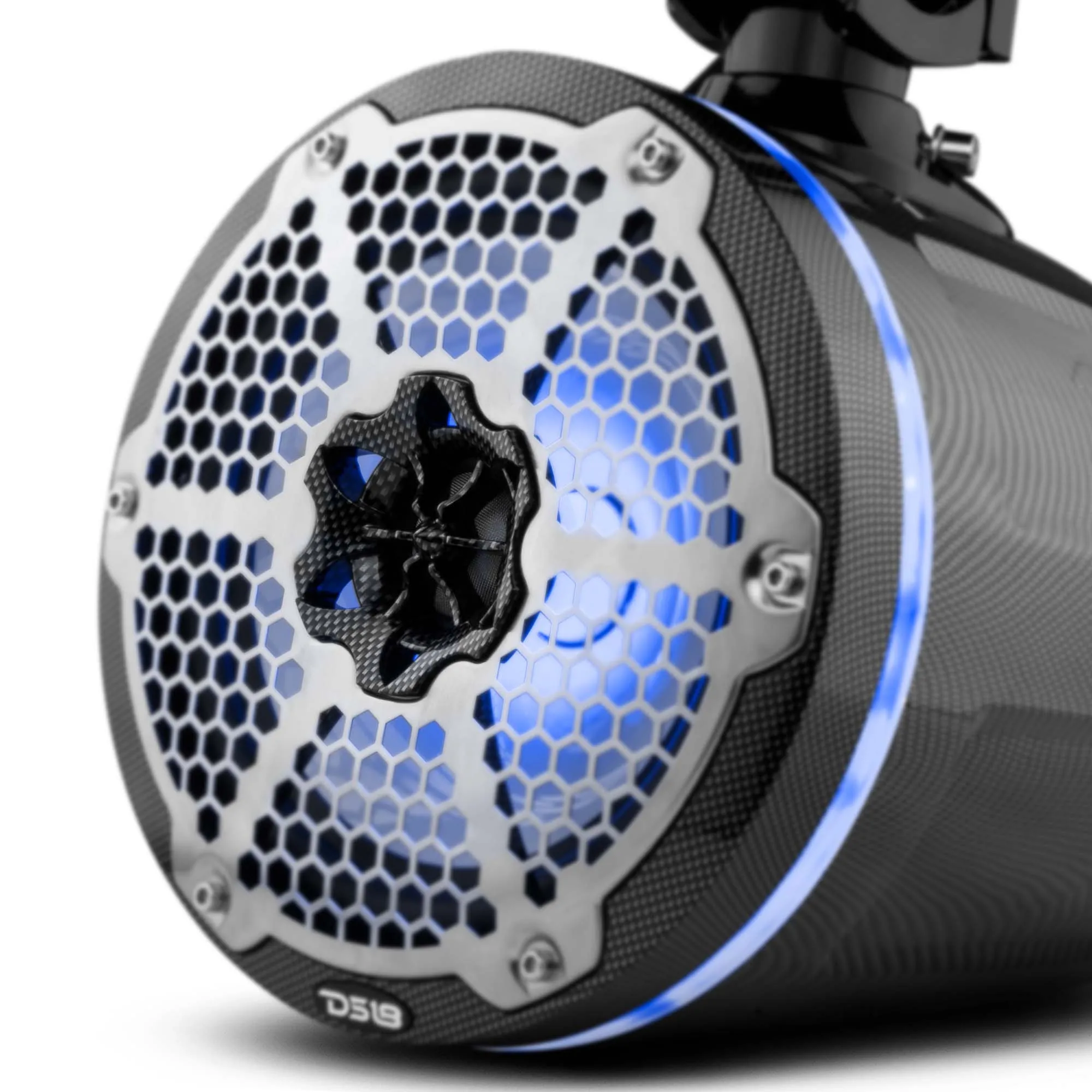 NXL 8" Marine and Powersports Towers LED RGB Lights 125 Watts Rms -Black Carbon Fiber