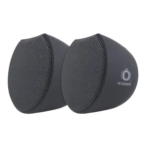 OC Acoustic Newport Plug-in Outlet Speaker with Bluetooth 5.1 and Built-in USB Type-A Charging Port - Pair (Charcoal/Black)