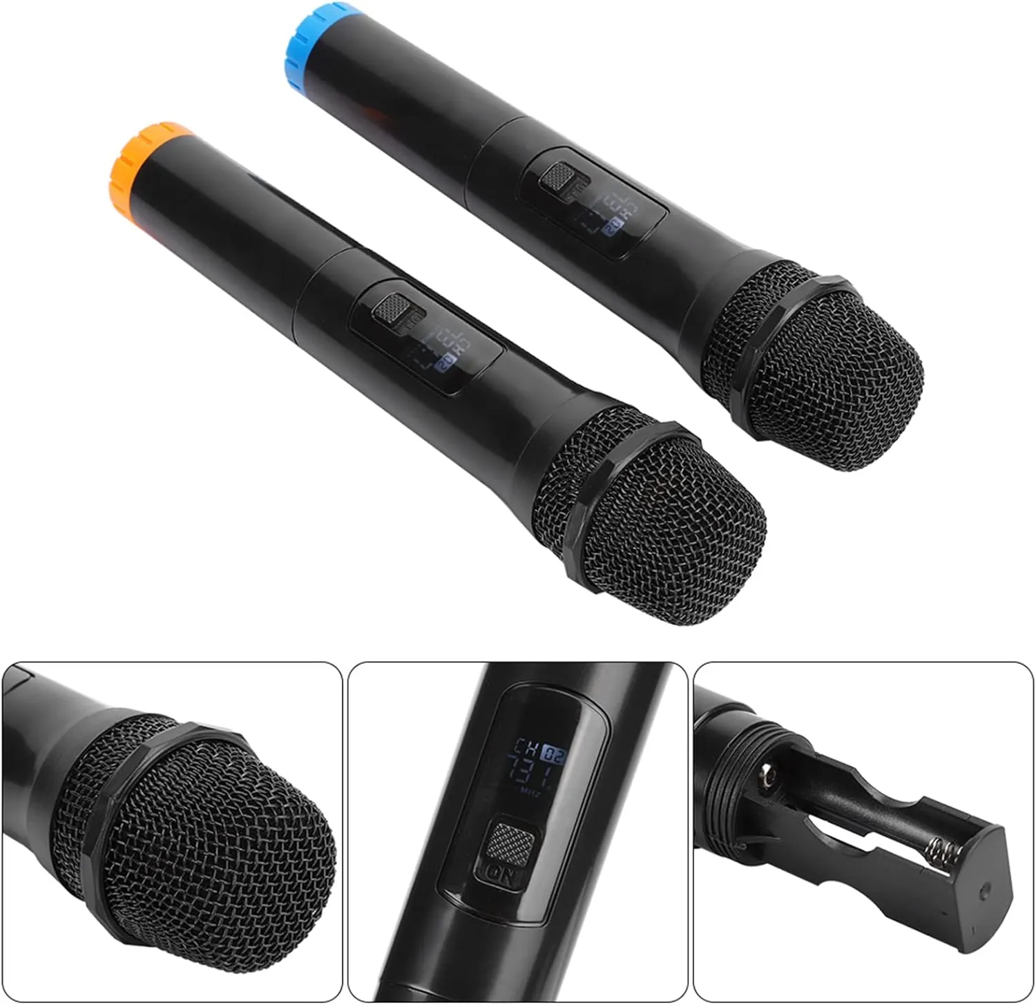Pair Of Wireless Vocal Microphone With Rechargeable Receiver Q-Mic590