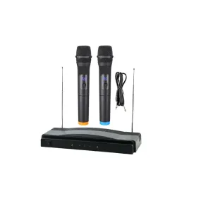Pair Of Wireless Vocal Microphone With Rechargeable Receiver Q-Mic590
