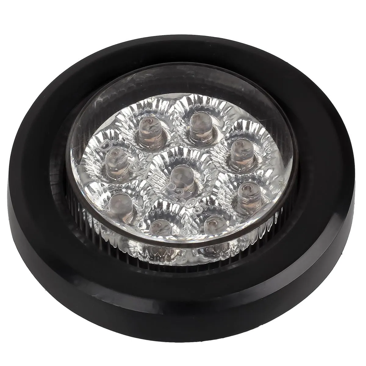 Partsam 10x 2" Round Amber Led Marker Clearance Light 9LED Clear Lens w Reflector Kits Trailer, Grommet/Pigtails, 2 inch round led trailer lights clear, 2 inch round led marker lights