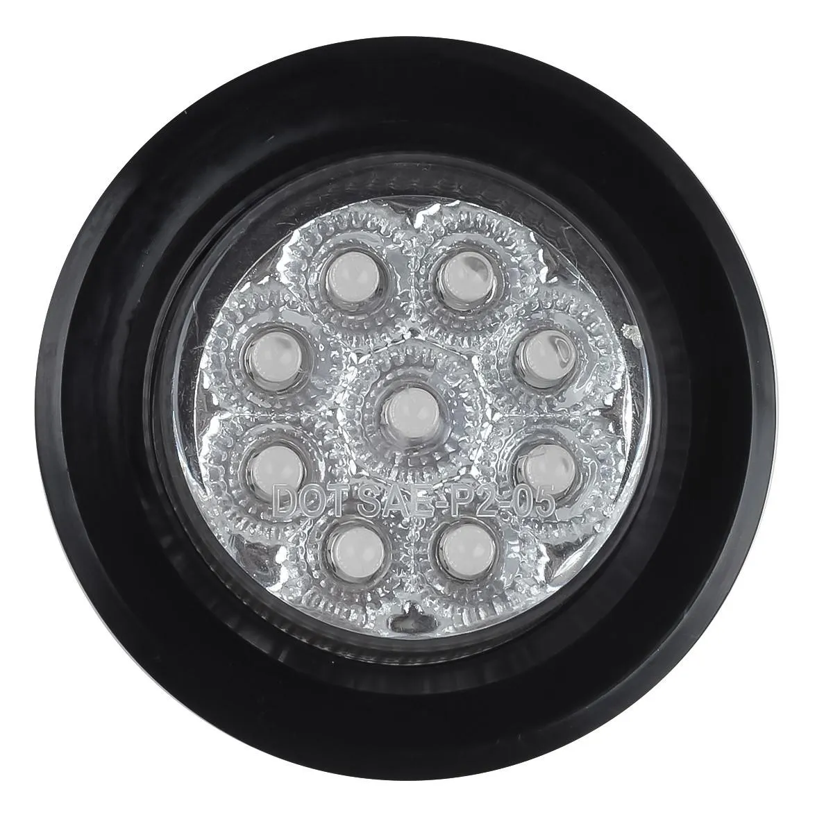 Partsam 10x 2" Round Amber Led Marker Clearance Light 9LED Clear Lens w Reflector Kits Trailer, Grommet/Pigtails, 2 inch round led trailer lights clear, 2 inch round led marker lights